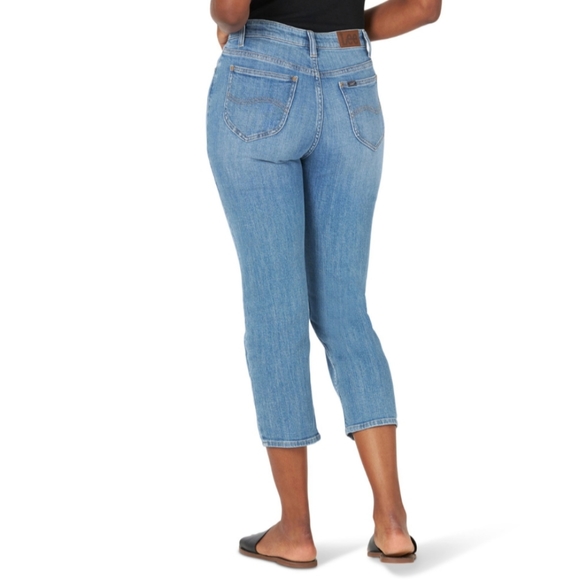 Lee Cropped Jean High-Rise Stretch Relaxed Fit Size 12 - Picture 5 of 5